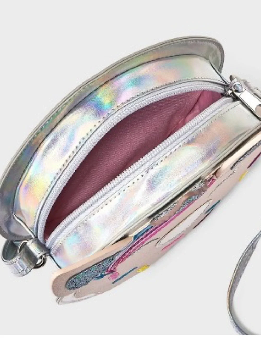 Girls' Unicorn Donut Crossbody Bag - Cat & Jack Faux Leather, Adjustable Strap